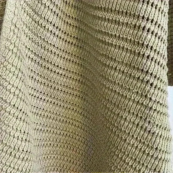 Altar’d State Open Crocheted Cardigan Size L Tan Boho Lightweight Hippie Flowy - Picture 10 of 12